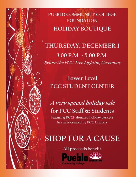 PCC Foundation Holiday Boutique Slated for December 1 from 3-5 in Pueblo