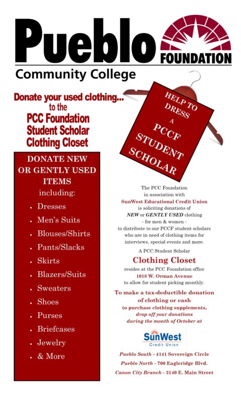 Donate your gently used clothing to support a PCC Foundation Scholar